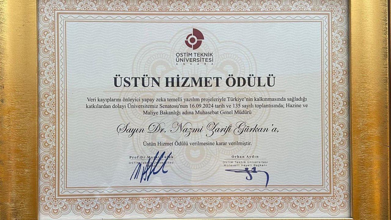 Muhasebat Genel Müdürlüğü Ankara'da ödüllendirildi