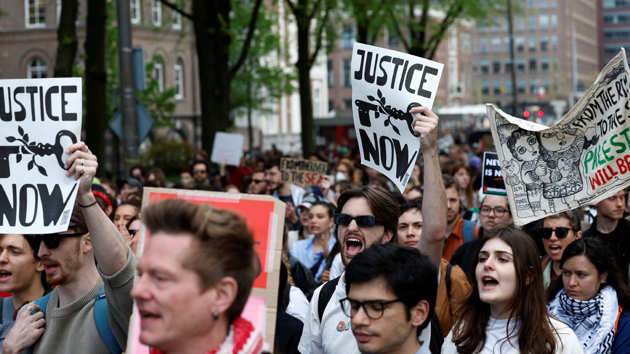 Amsterdam’da Filistin gösterileri: 281 kişi gözaltında