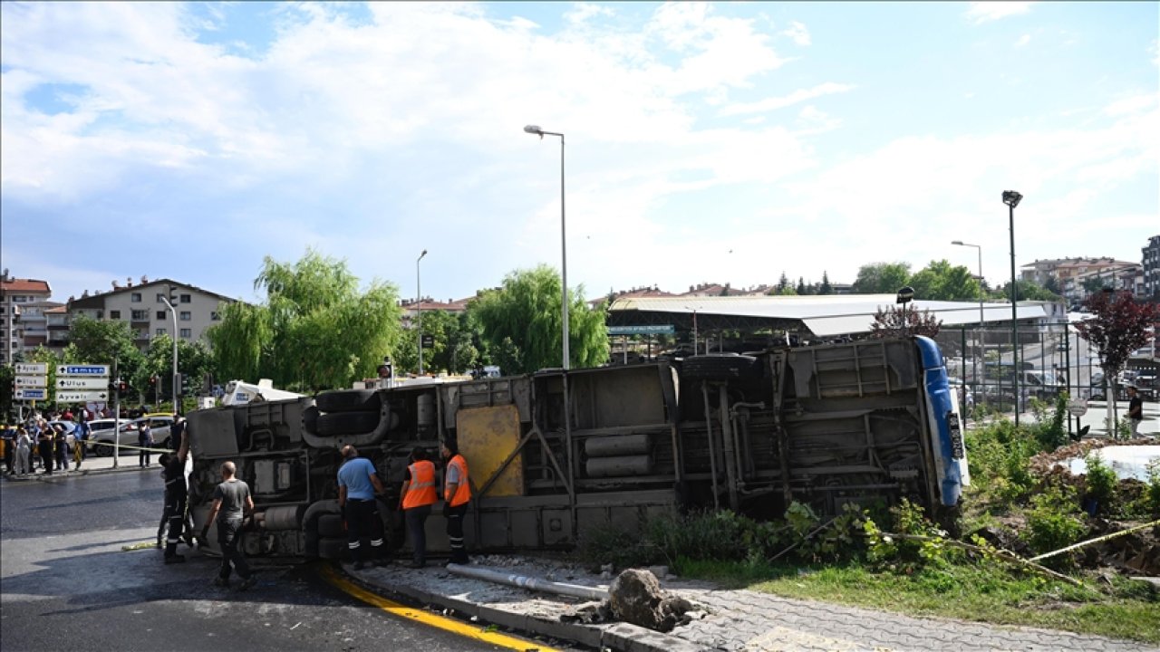 EGO otobüsü devrildi, 5 kişi yaralandı