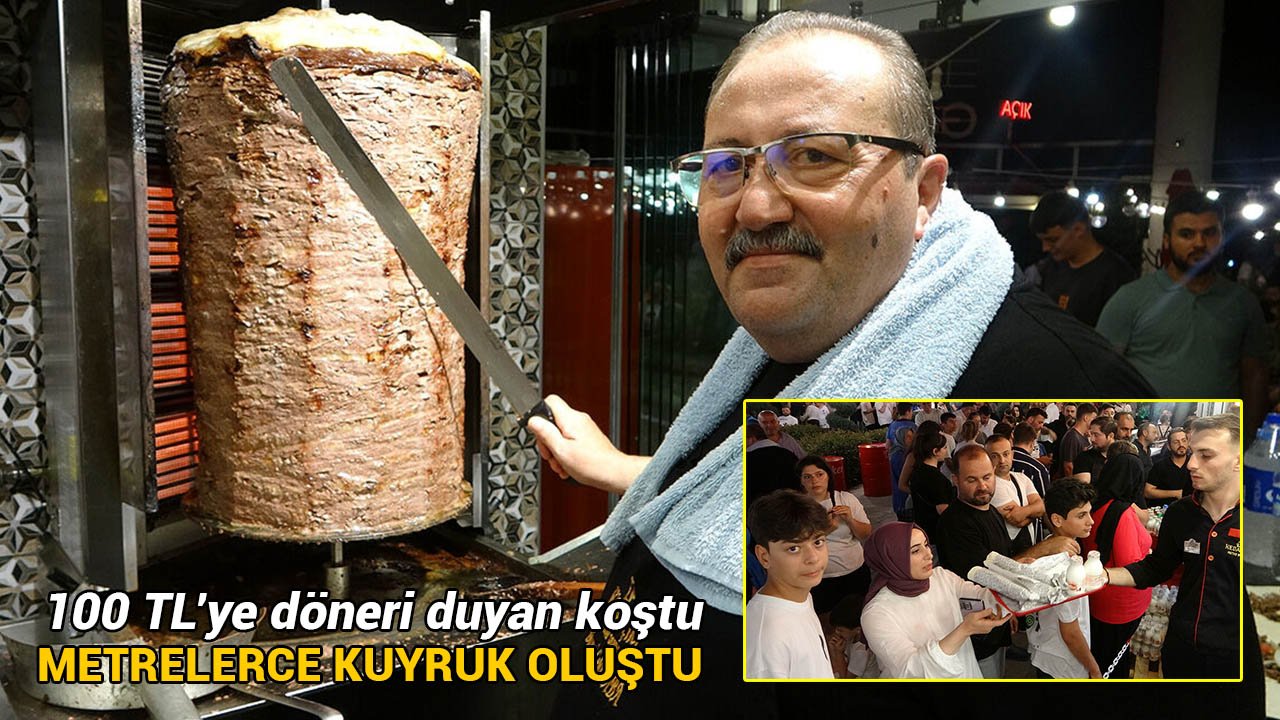 100 TL’ye döneri duyan koştu: Metrelerce kuyruk oluştu