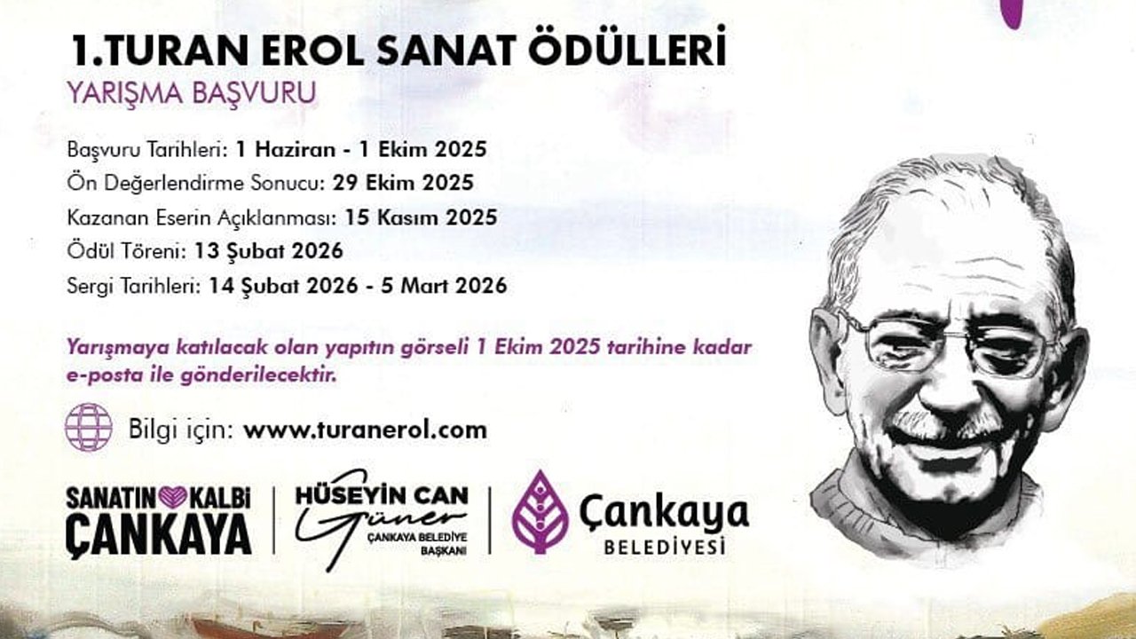 Çankaya'da 1. Turan Erol Sanat Ödülleri başvuruları başladı