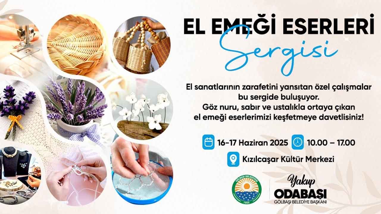 Gölbaşı’nda el emeği sergisi: Kızılcaşar Kültür Merkezi’nde