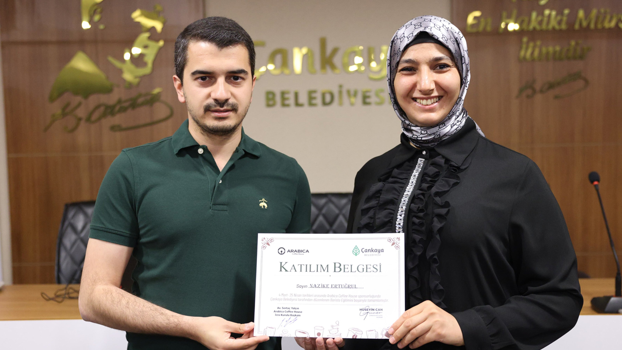 Çankaya'da 76 barista sertifikasını aldı: 159 saat eğitim gördüler