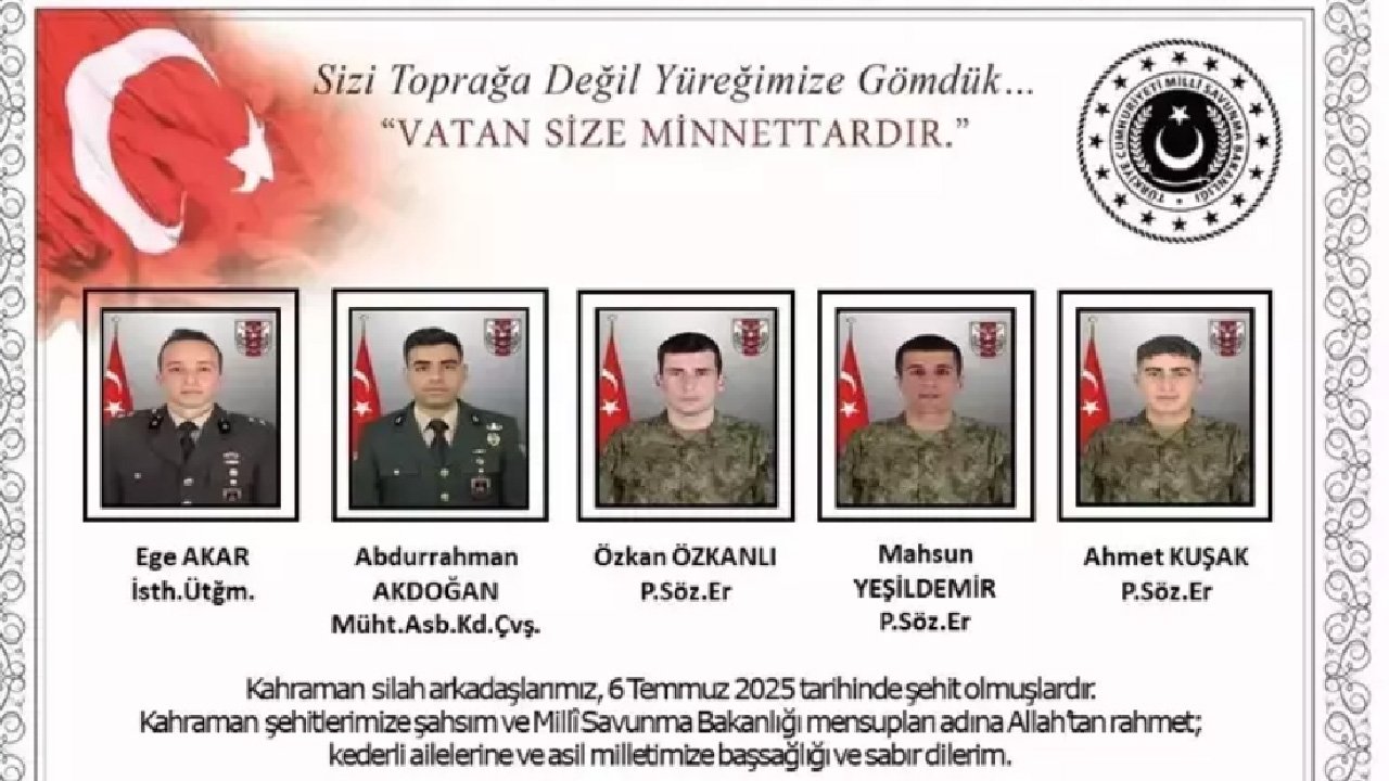 Şehit sayısı 12’ye yükseldi: Şehitlerin memleketleri açıklandı