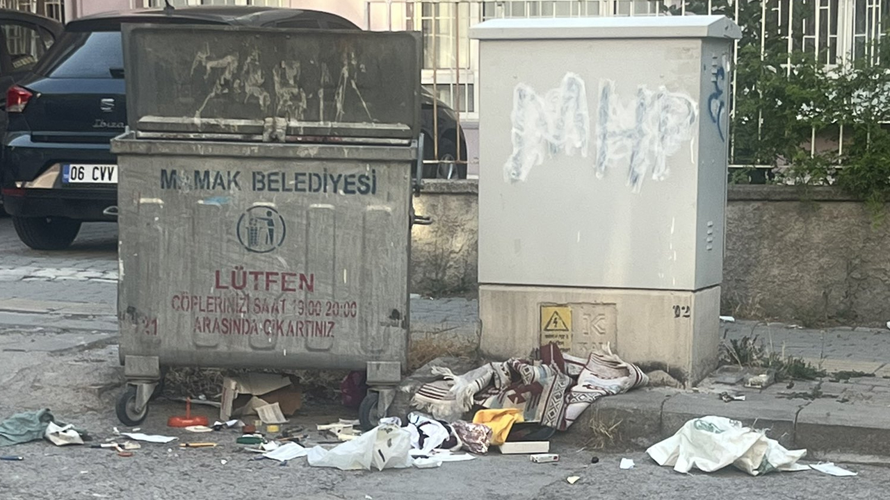Mamak Abidinpaşa’da çirkin görüntü: Çöpler taştı
