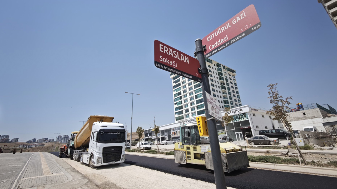 Pursaklar Ertuğrul Gazi Caddesi’nde asfalt baştan sona yenileniyor