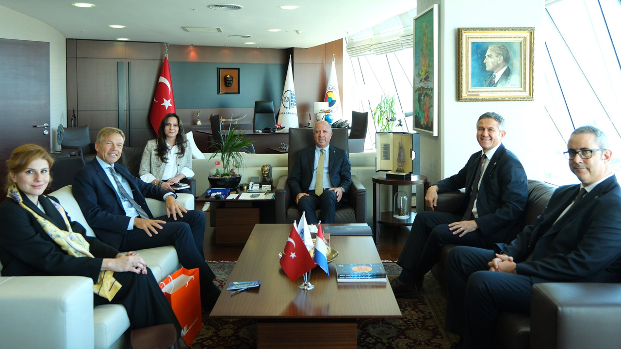 Hollanda Büyükelçisi Ankara Sanayi Odası'nda makamda ağırlandı