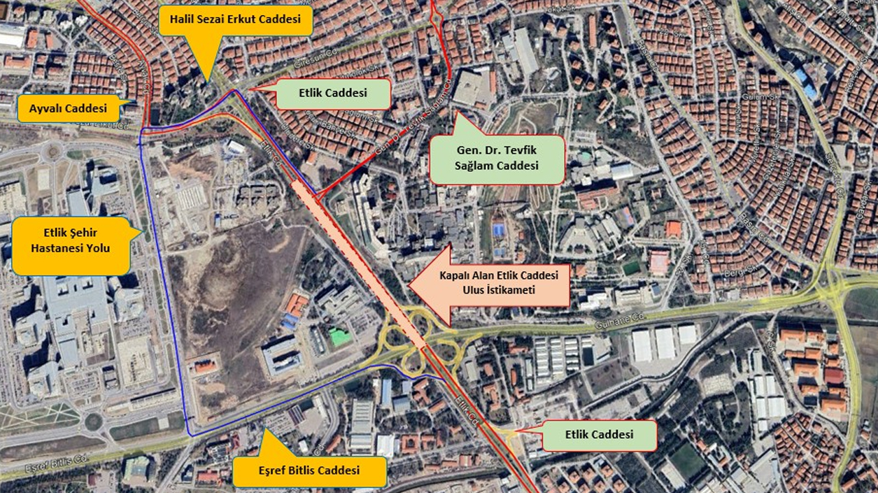 Etlik Caddesi’nde yollar kapandı: 11 EGO hattı güzergah değiştirdi