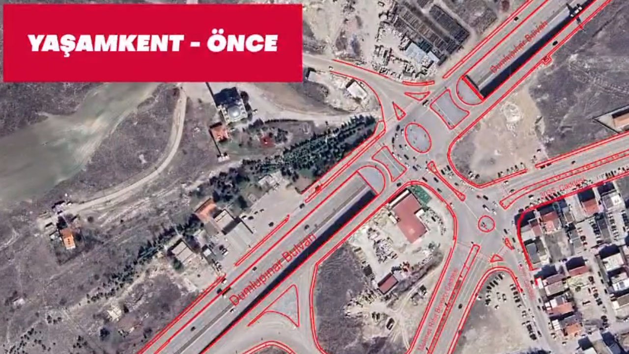 Eskişehir Yolu Yaşamkent Kavşağı yeniden düzenlendi; trafik rahatladı