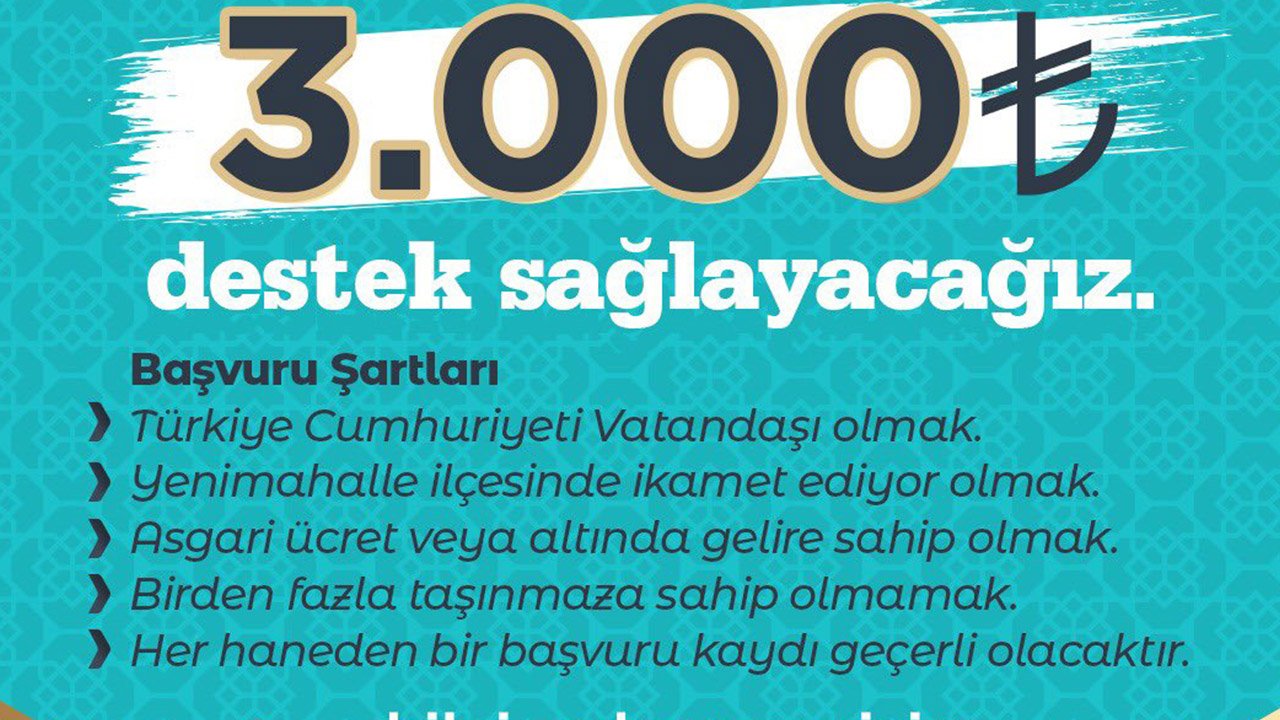 Ankara’da başvurular başladı: Hane başı 3’er bin TL dağıtılacak