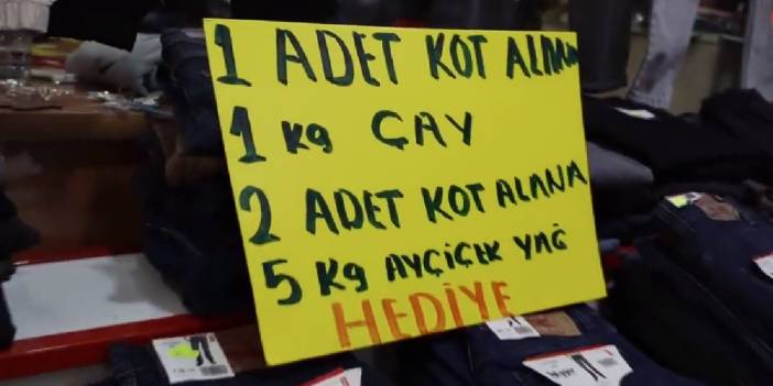 Kırşehir esnafından kıyafet alana yağ ve çay hediye