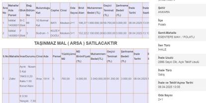 Polatlı Belediyesi çok sayıda arsa ve meskeni satılığa çıkardı