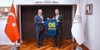 Ankaragücü heyeti Ankaralı patronları makamında ziyaret etti