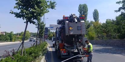 ASKİ’den Mamak’ta su taşkınlarına karşı ızgara temizliği
