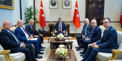 Ankara'nın patronları Cumhurbaşkanı Yardımcısı Yılmaz’ı ziyaret etti